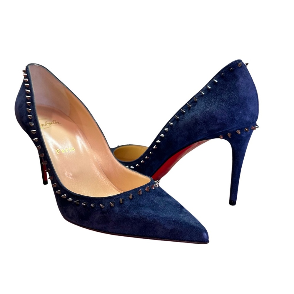 Christian Louboutin Veau Velour Navy Pumps